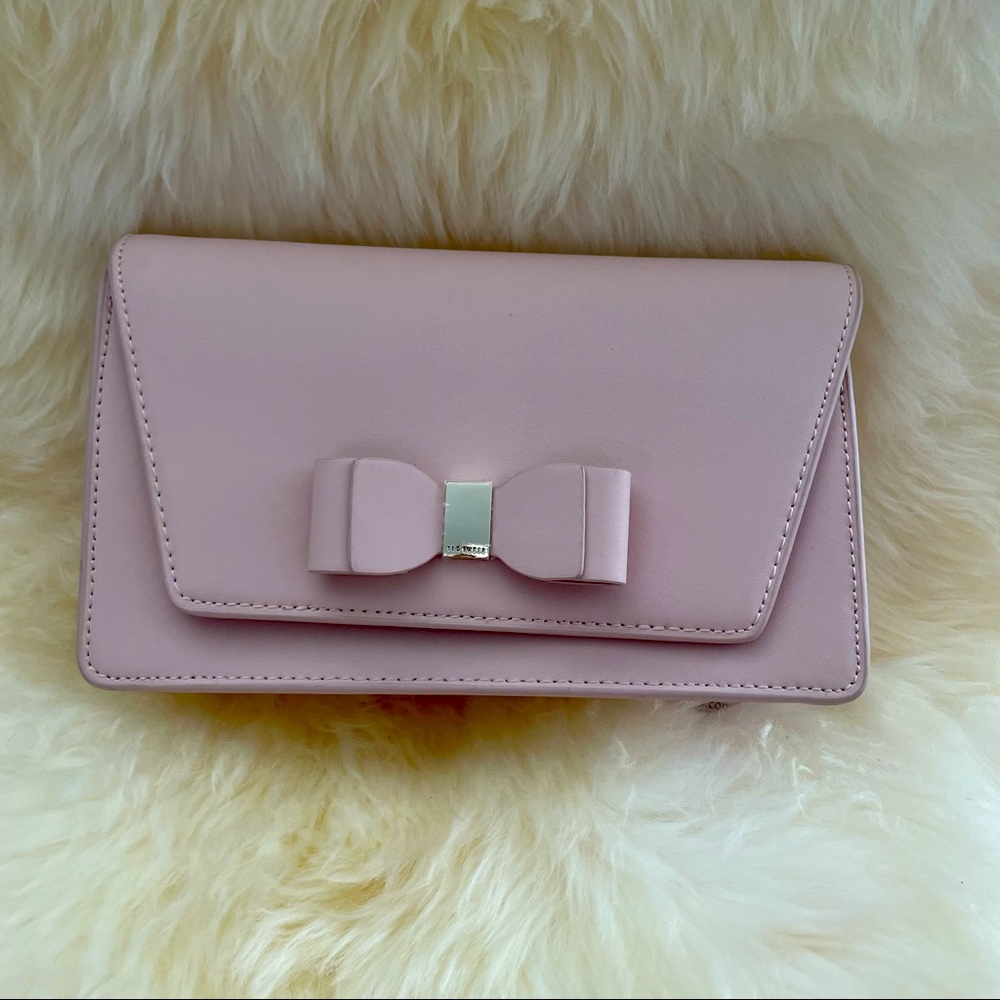 Ted Baker Leather Clutch Dusky Pink